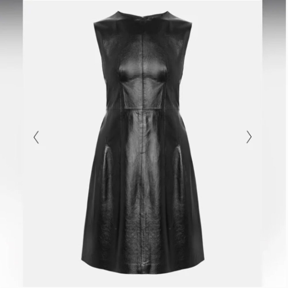 NWOT Theory leather darted dress - Picture 2 of 7